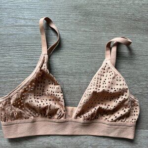 Negative underwear eyelet lace triangle bra Nude, Size 1